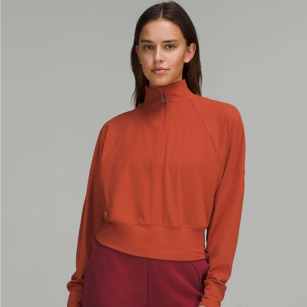 lululemon Ready to Rulu Half Zip in Red Rock